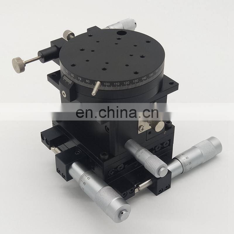 SEMXYZR-80 XYZR 4-Axis Micrometer Linear Stage 80x80mm Crossed Guide Rail Manual Linear Stage
