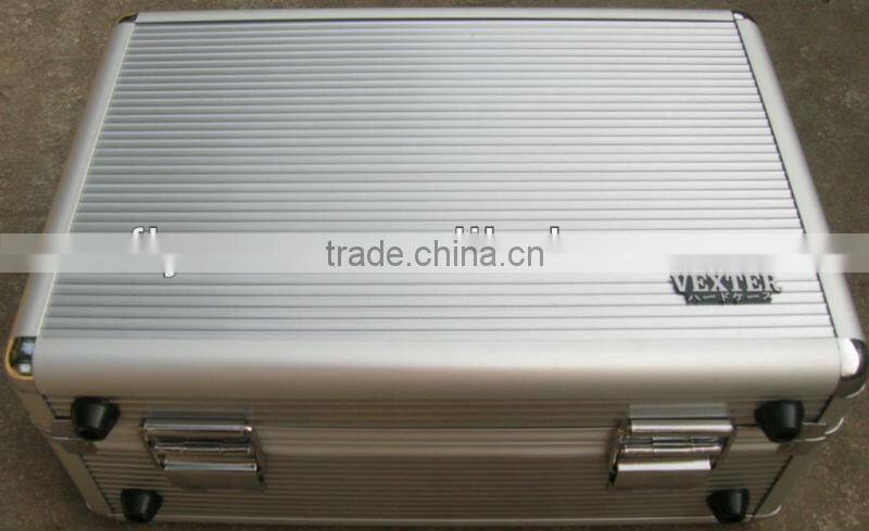 aluminum alloy camera case with safe lock and high density foam lining