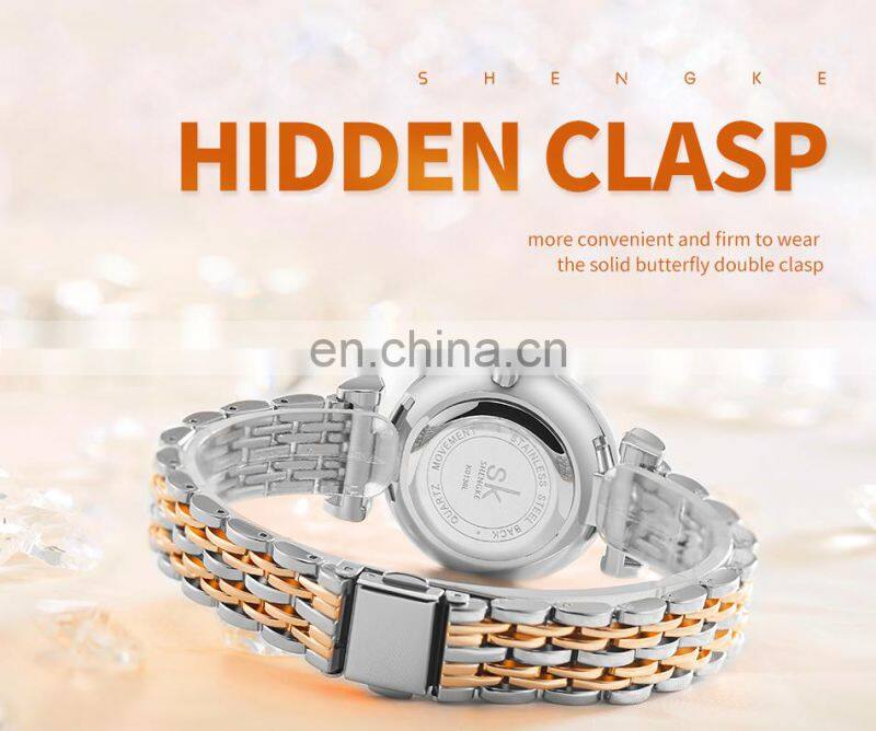SHENGKE Shop for Watches Online Ladies Jewelry Watch Set K0136L Women Bracelet Watch Chic Necklace Wholesale Wristwatch