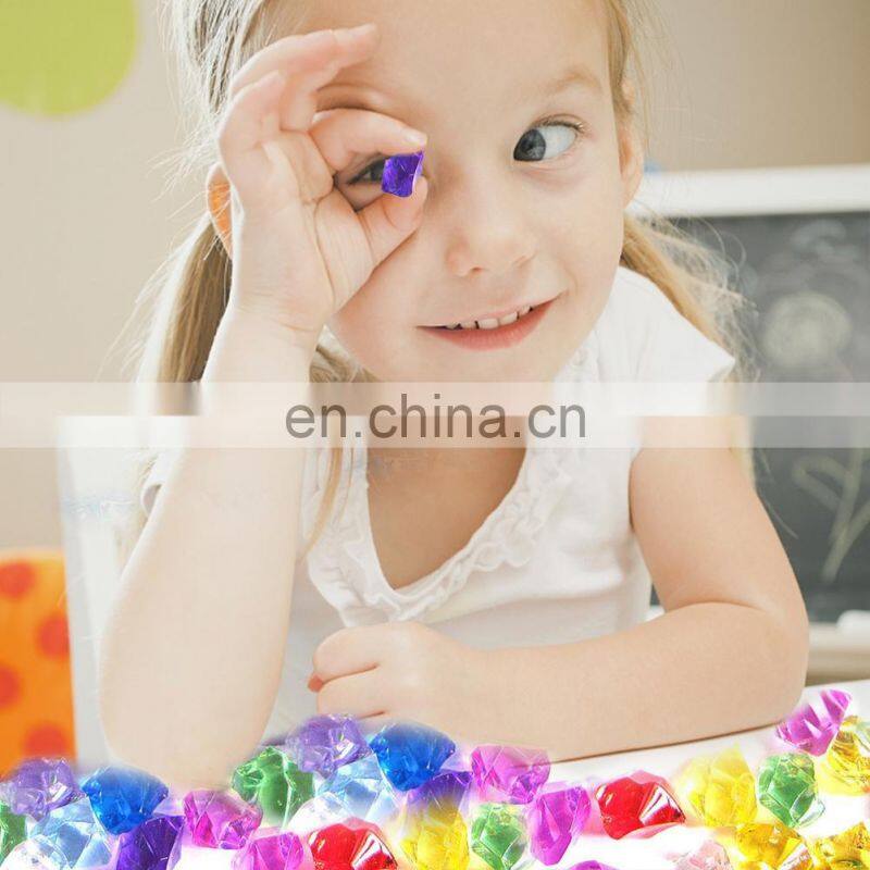 250pcs Colorful Acrylic Plastic Transparent Stone Crystal Rocks Vase Filler Artificial Color Fish Tank Home Wedding Decorations