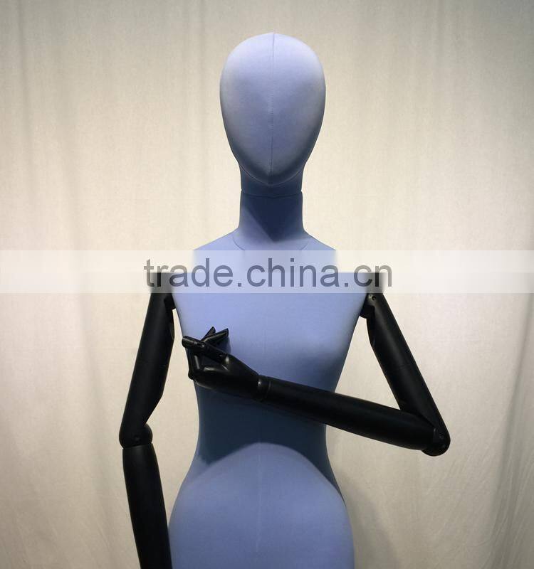 half body torso mannequin with wooden flexible arm