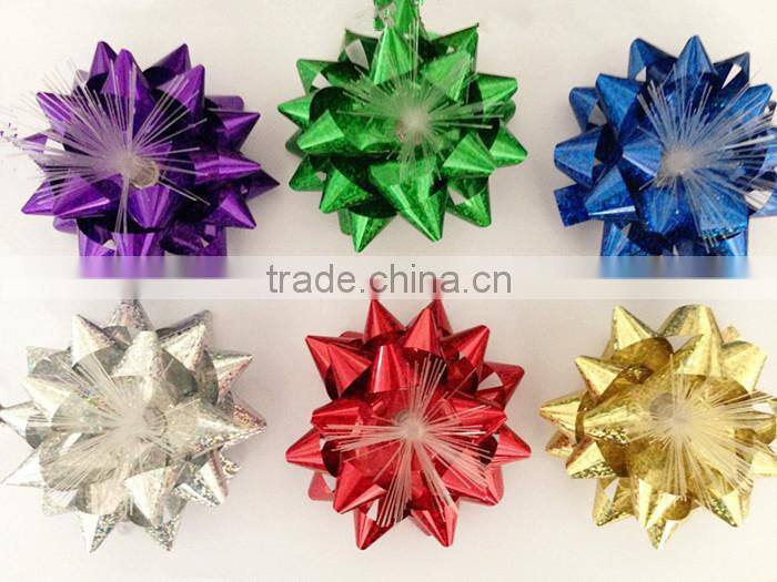 3 bows per blister LED present ribbon bow with 7 colors change for Christmas Decoration