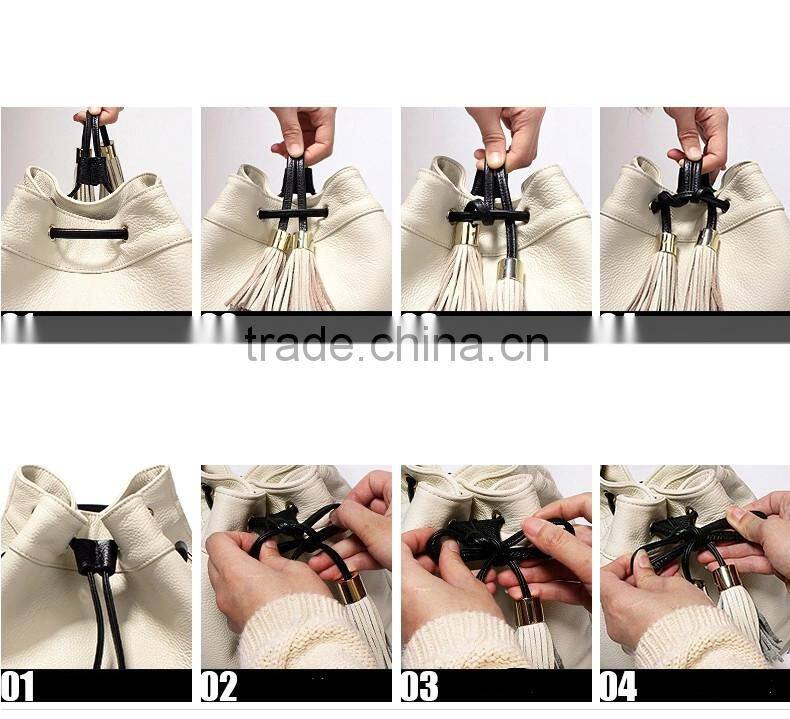 New Design female bag pu backpack tassel backpack