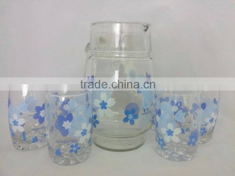 CE/EU/FDA/SGS HIGH QUALITY GLASS 7PCS GLASS WATER SET,DRINKING WATER GLASS SET,GLASS WATER JUG SET
