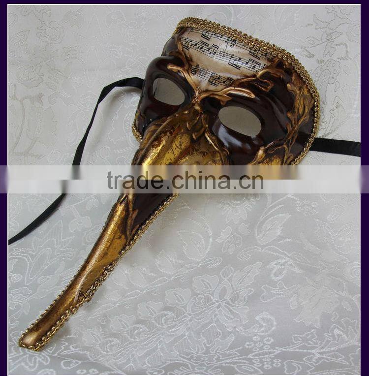 Wholesale custom PVC Opera Carvinal Long Nose Venetian Mask