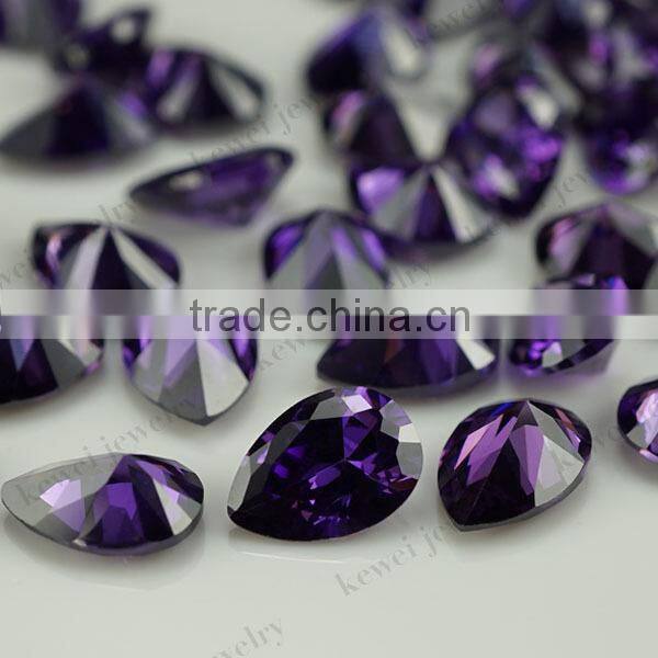 Stone products of 5*7 pear shape amethyst cubic zirconia