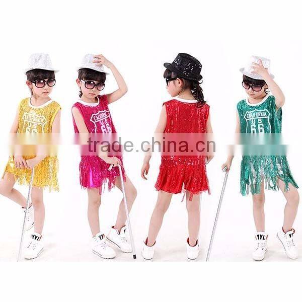 2016 new arrival Children's costumes jazz dance performance school girl dance dress costumes santa dance girls costume