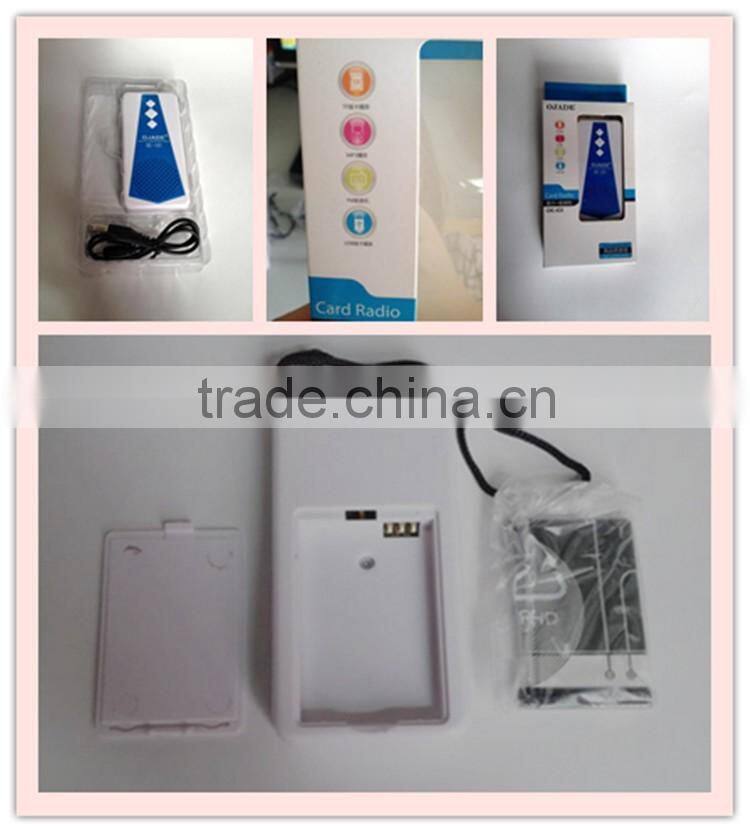 Frequency 88 to 108mhz rechargeable battery USB host TF card reader slot fM radio