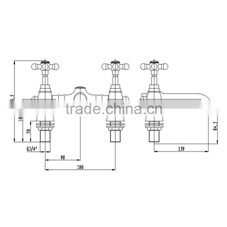 Chrome Bathroom Twin Hot and Cold Basin Taps