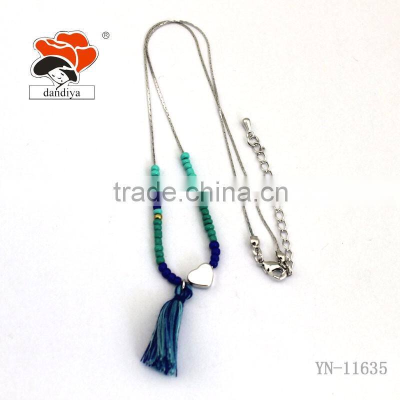 Women Necklace Factory Price New Design India Style Heart Tassel For Party Jewelry