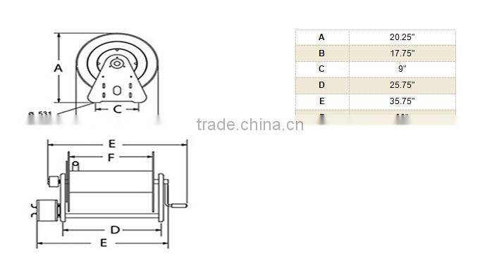 Telescopic Handle manual Hose Reel - No Weld, can be free assembly