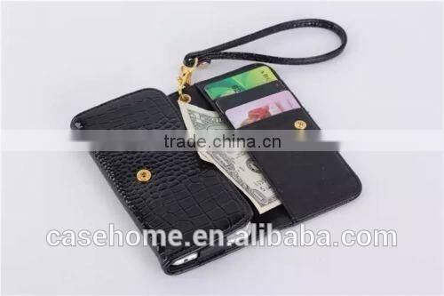 Luxury Wallet PU Leather Pouch Case Cover for Various Smart Phones With Strap and card holder