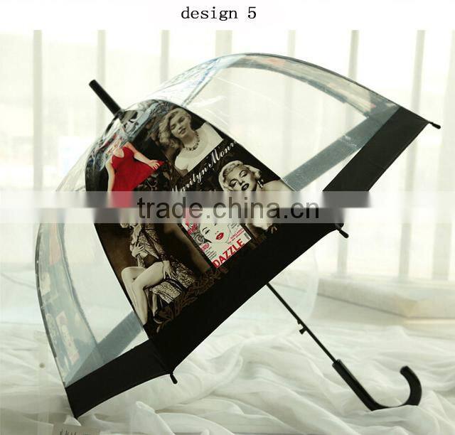 Fashion pvc transparent sex beautiful girl picture umbrella