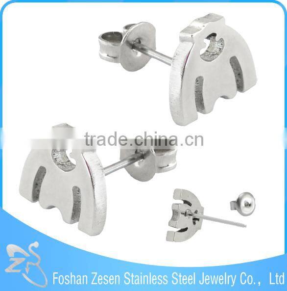 ZS20326 cheap cute stud earrings stainless steel flutter lovely elf earrings