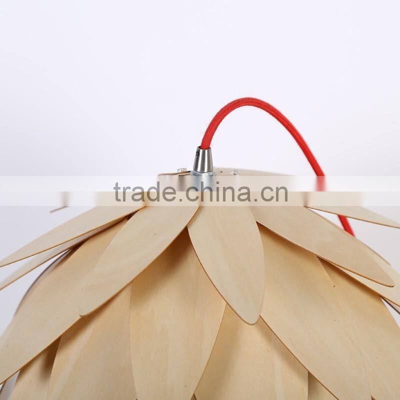 Wooden LED pendant light JK-8005B-29 2016 New Design Artichoke wooden bamboo pendant lighting