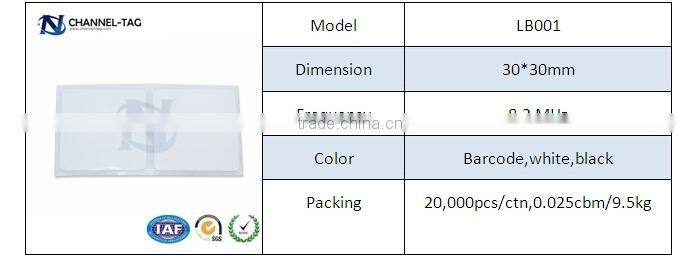 High quality EAS system label tag white RF sticker label