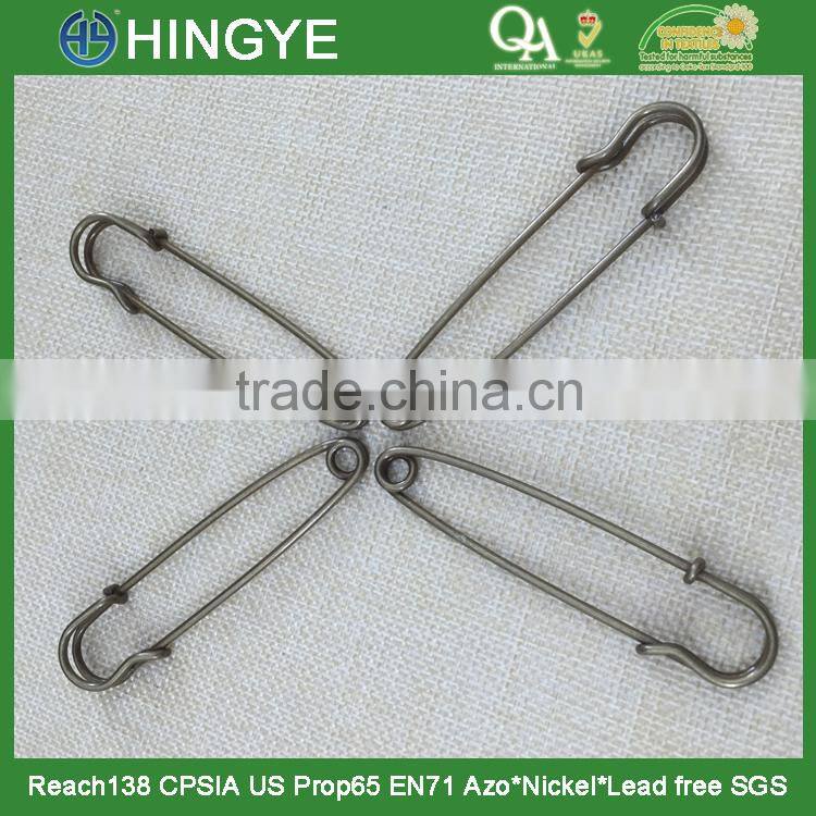 Wholesale high quality 80mm antique brass safety pin for sweater