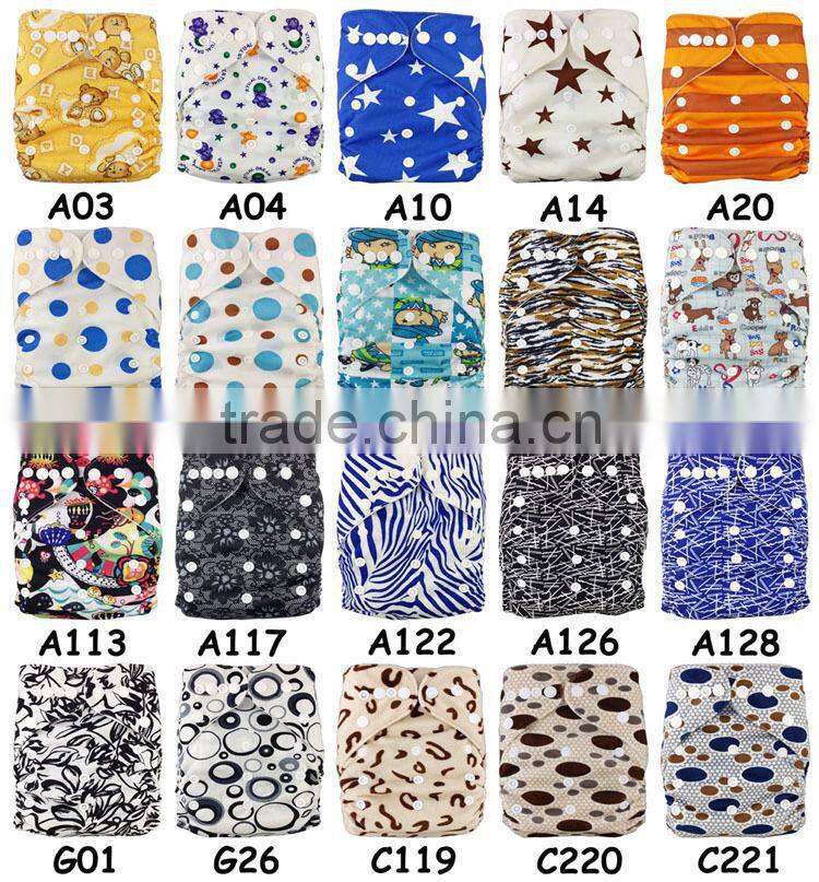 Free Shipping Sale Promotion Printed Cloth Diapers With Microfiber Diapers Inserts