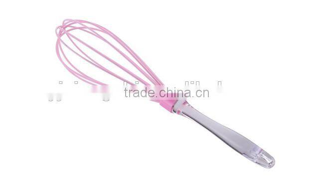 Hot sale colorful silicone whisk with ps handle Silicone Kitchen Utensils for Blending, Whisking, Beating & Stirring