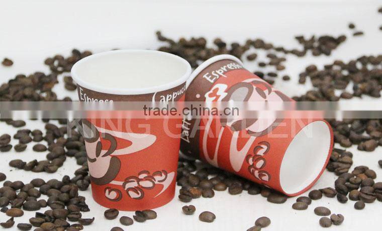 PE lined single wall paper hot cups with lids OEM services