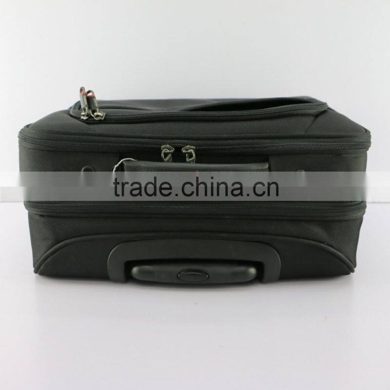 2016New designer trolly bag high quality black travel spinner upright closeout travel trolly luggage