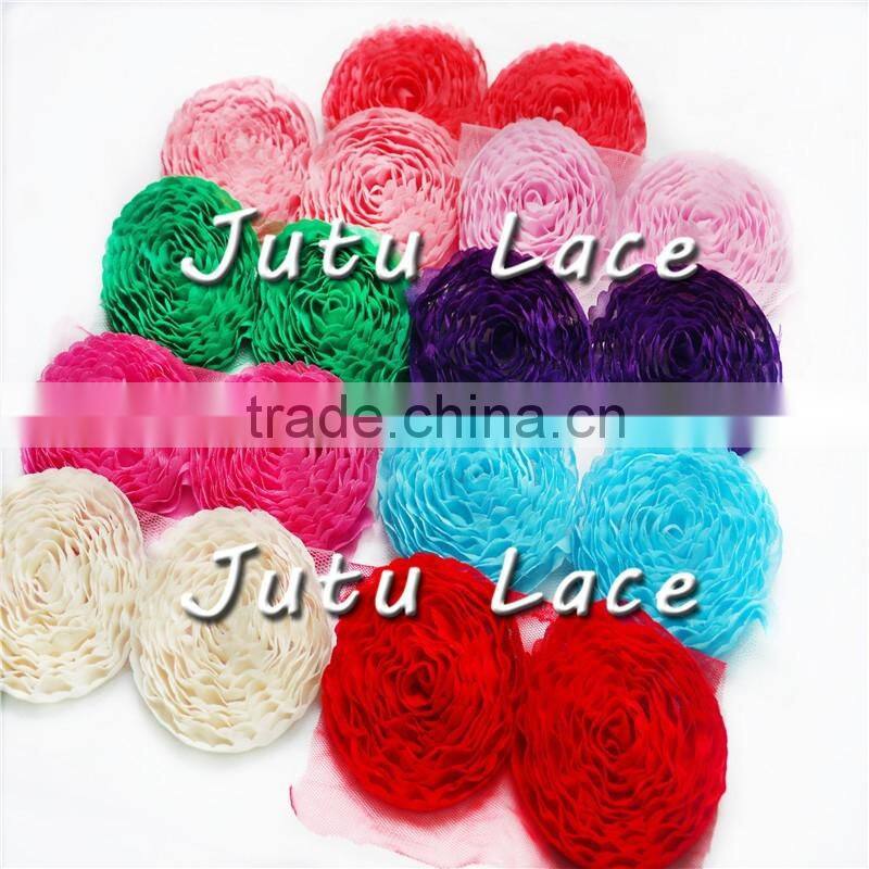 2016 Baby girl hair accessories/headband flower for kids, handmade chiffon flower