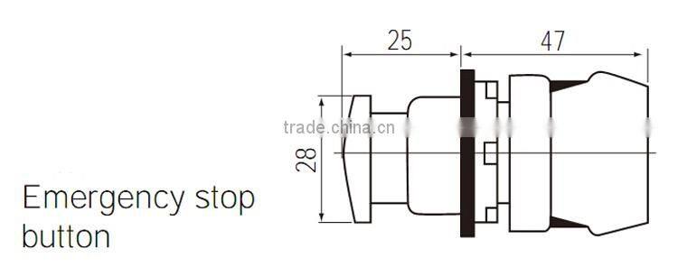CNTD Small volume Red/Green/Yellow/White/Black Emergency Pushbutton Switch with 22mm Mounting Hole (C2PNR3)