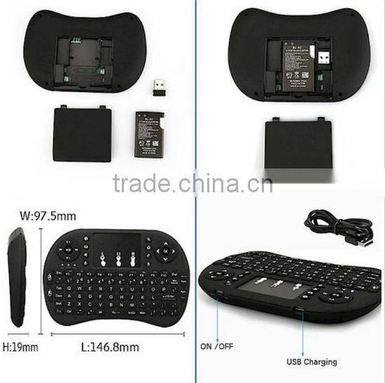 Factory Supply Wireless Keyboard Touchpad Backlit I8 Remote Controller