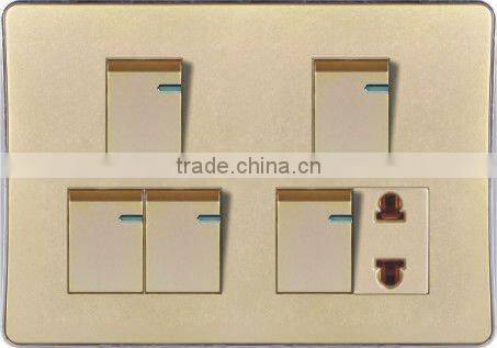 Five Gang One Socket Wall Switch