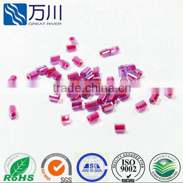 fashion glass bugles color silver fancy glass beads