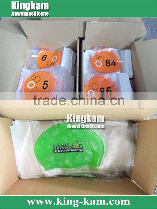 Waterproof silicone swimming cap