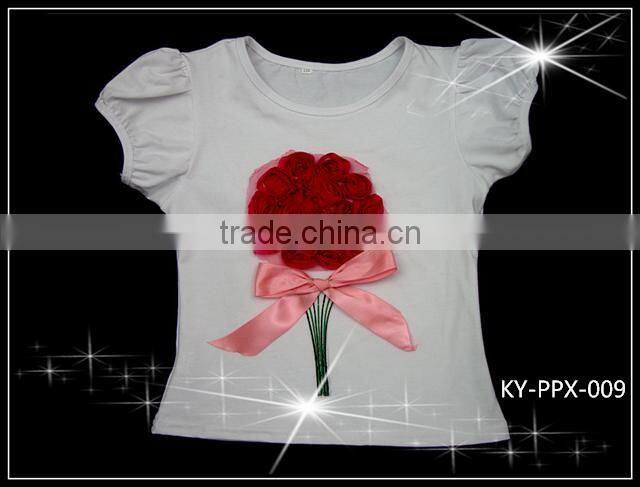 infant organic 100% Cotton Material and Knitted Type pink Baby Bear Girl's Clothing T-shirts