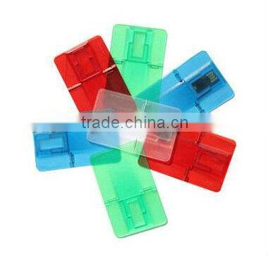 full capacity and PMS acceptable transparent plastic credit card 16GB USB Flash 2.0 Memory Stick Drive