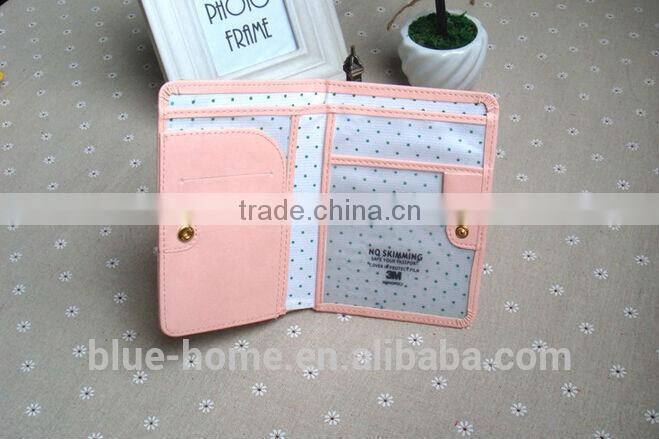 Charming fancy passport purse case Cute short multi pattern trip passport document holder with clear plastic inner