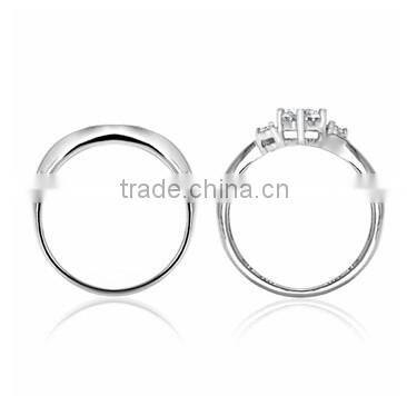 JINSE Petite Faux Diamond Wedding Ring Set