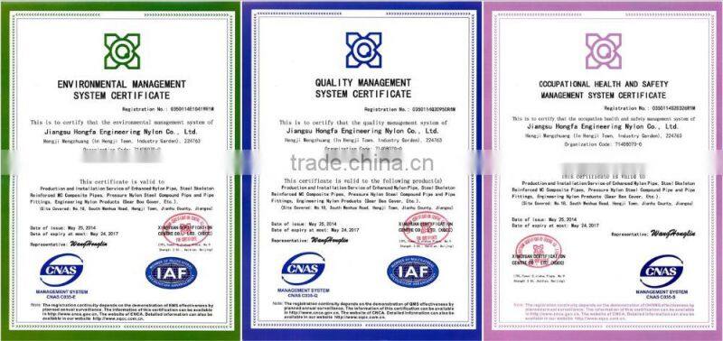 underground drainage nylon and steel composited pipes for sewage and water