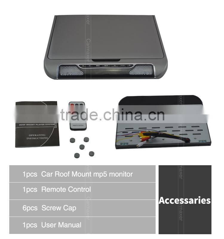 super slim bus roof mounted led monitor support mp5/usb/sd/hdmi