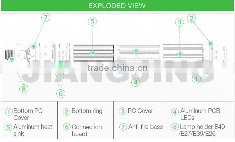 hot sale E40 B39 E27 E26 27w 36w 45w 54W 80W 100w 120w led corn street light