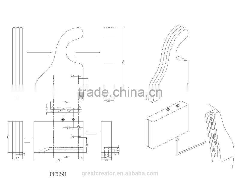 High Quality Extended Wooden Curtain Rod Wall Bracket