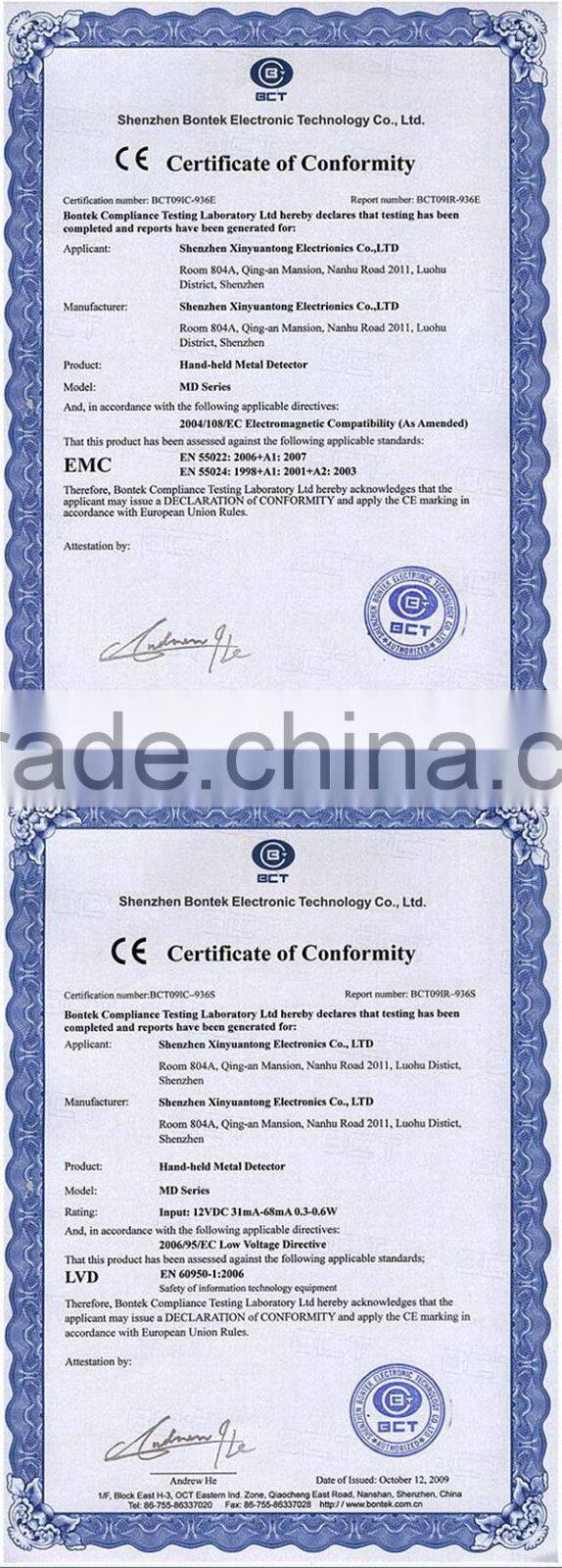 MD3003B1 Hand Held Metal Detector, Handheld Body Scanner Detector Equipment