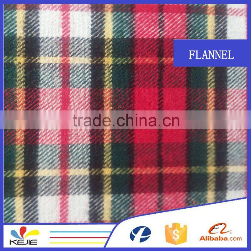High quality yarn dyed custom printed cotton twill flannel