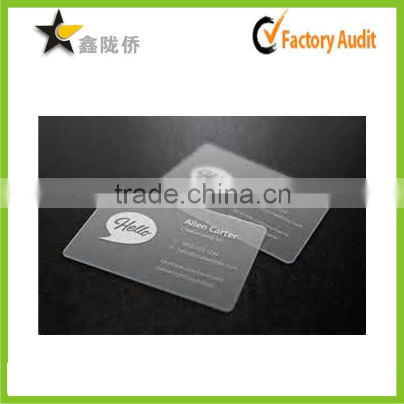 new design custom pvc transparent business card/pvc business card/business cards pvc