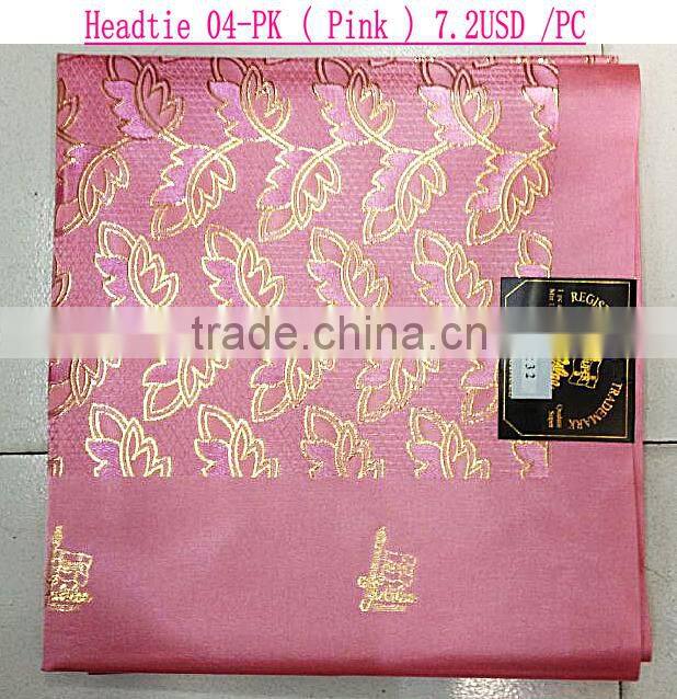 Pink african sego headtie gele / cotton swiss headtie fabric