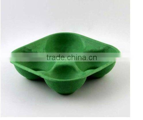 Custom Sugarcane Bagasse Molded Fiber Coffee Cup Trays,Cup Holder Pulp Paper