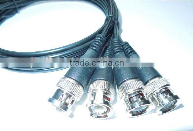 1.8m Video 4BNC to 4BNC suitable for cctv cable,Black