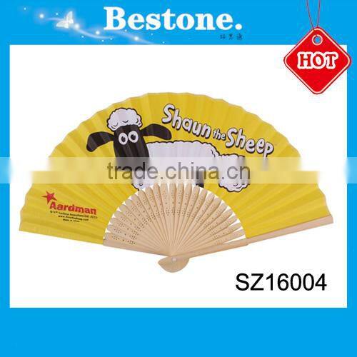 Popular foldable souvenir bamboo hand fan for wedding
