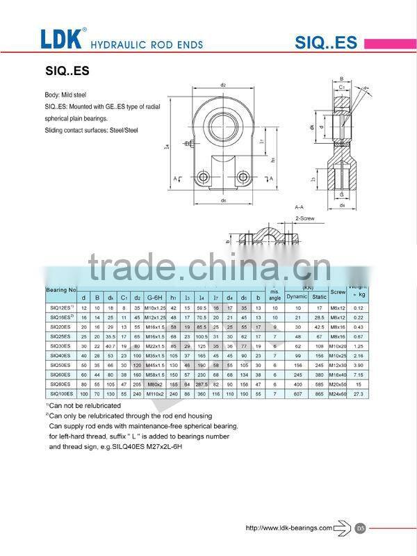 LDK hydraulic rod ends sir 35 es bearings