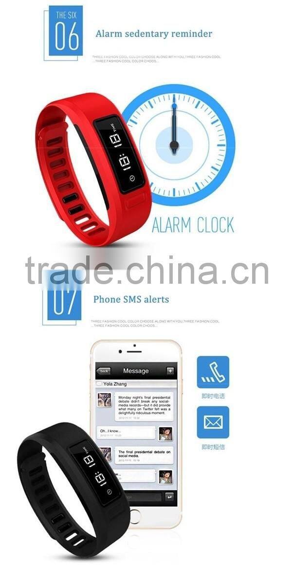 silicon material alarm clock intelligent fitness calorie counter call message reminder H6 smart wristwatch
