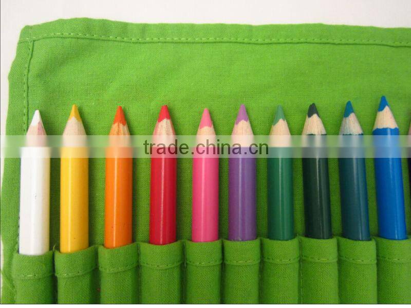 jumbo triangle coloring pencils /green cloth bag /senior grade jumbo color pencil