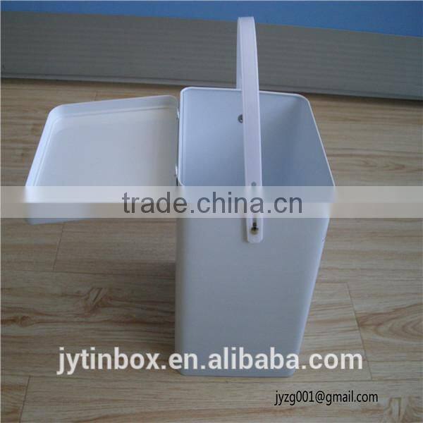 New design washing machine shape tin box with PE handle